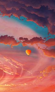 Preview wallpaper air balloon, aerostat, art, clouds, sky, flight