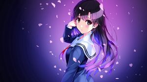 Preview wallpaper anime, schoolgirl, uniform, girl