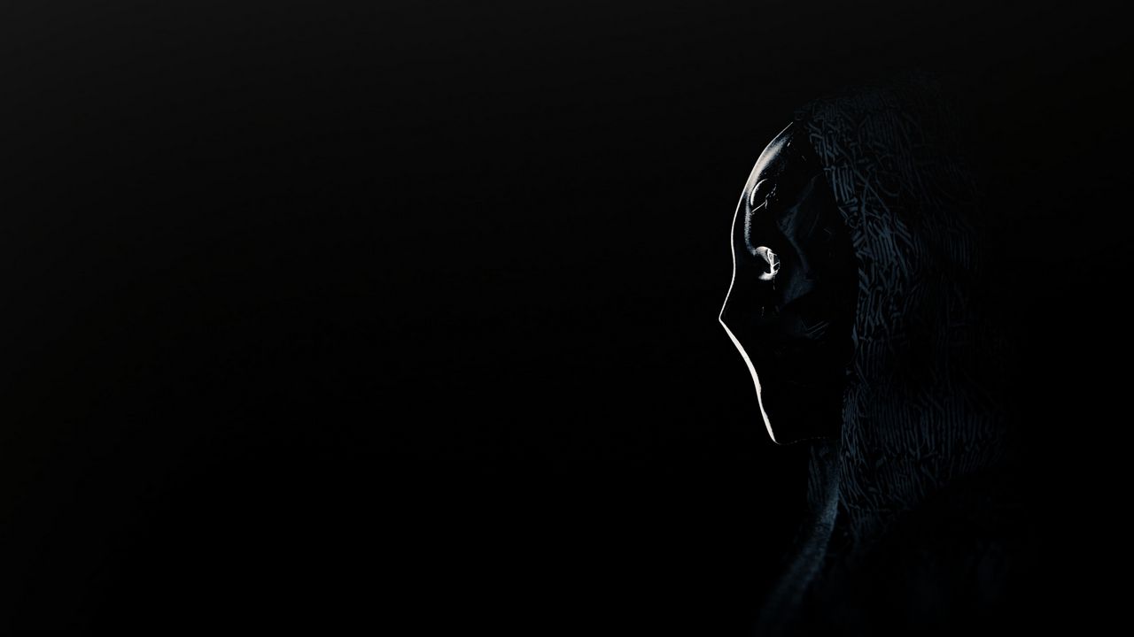 Wallpaper anonymous, mask, profile, dark