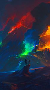 Preview wallpaper artist, waves, colorful, art, fantasy