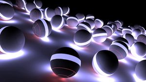 Preview wallpaper balls, neon, light, bright, shadow