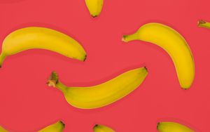 Preview wallpaper bananas, fruit, yellow, pink