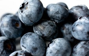 Preview wallpaper blueberries, berries, macro, blue, background