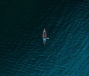 Preview wallpaper boat, sea, view from above, water