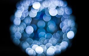 Preview wallpaper bokeh, glow, circles, intersection, transparent, blue