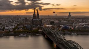 Preview wallpaper bridge, architecture, gothic, cologne, germany