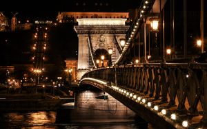 Preview wallpaper bridge, lights, arch, architecture, dark