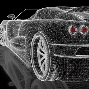 Preview wallpaper car, concept, three-dimensional, grid