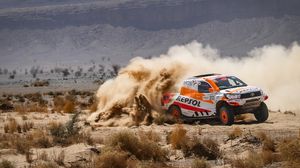 Preview wallpaper car, rally, race, desert, sand, drift