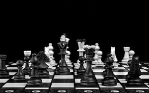 Preview wallpaper chess, pieces, game, black and white