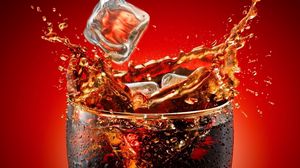 Preview wallpaper coca-cola, ice, glass, splashes