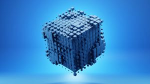 Preview wallpaper cubes, shapes, volume, 3d, blue