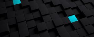 Preview wallpaper cubes, structure, black, blue