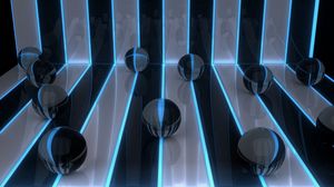 Preview wallpaper digital art, 3d, balls, bands