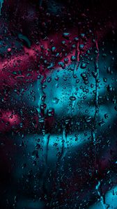 Preview wallpaper drops, glass, rain, moisture, window, surface, dark