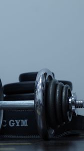 Preview wallpaper dumbbells, gym, weight, disks