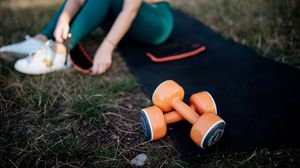 Preview wallpaper dumbbells, mat, fitness