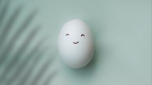 Preview wallpaper egg, smile, smiley, minimalism, white