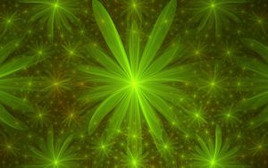 Preview wallpaper flower, glow, petals, green, abstraction