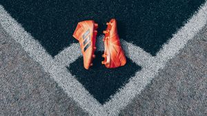 Preview wallpaper football boots, lawn, shoes