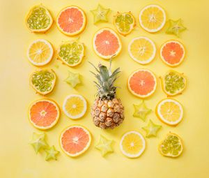 Preview wallpaper fruit, citrus, pineapple, yellow, lemon, orange