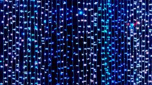 Preview wallpaper garland, light, blue, dark