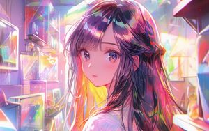 Preview wallpaper girl, glance, portrait, art, anime