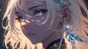 Preview wallpaper girl, jewelry, armor, glow, anime