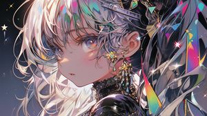 Preview wallpaper girl, jewelry, portrait, art, anime