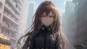 Preview wallpaper girl, military, weapons, anime