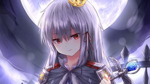 Preview wallpaper girl, queen, crown, staff, anime, art