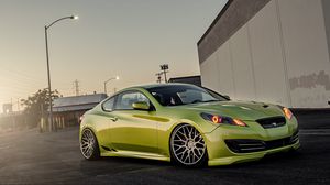 Preview wallpaper green, hyundai, stance, genesis