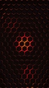 Preview wallpaper hexagons, cells, texture, glow, dark