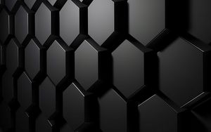 Preview wallpaper hexagons, honeycombs, relief, volume, black