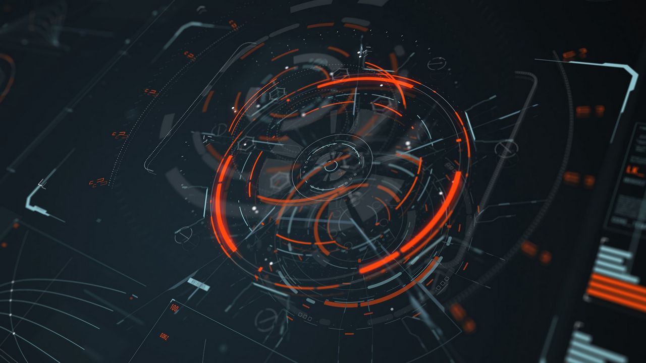 Wallpaper hologram, scheme, sci-fi, digital, circles, lines, elements