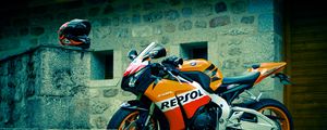 Preview wallpaper honda, cbr, fireblade, repsol, black