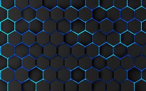 Preview wallpaper honeycomb, volume, iron