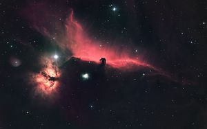 Preview wallpaper horsehead nebula, nebula, stars, glow, space