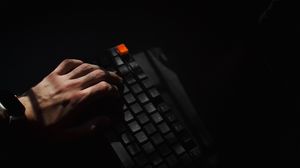 Preview wallpaper keyboard, keys, hand, hacker, shadow, dark