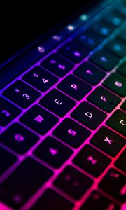 Preview wallpaper keyboard, laptop, gradient, colorful, technology