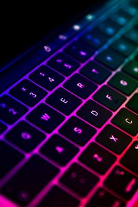 Preview wallpaper keyboard, laptop, gradient, colorful, technology