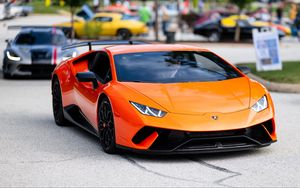 Preview wallpaper lamborghini huracan, lamborghini, car, orange, sports car