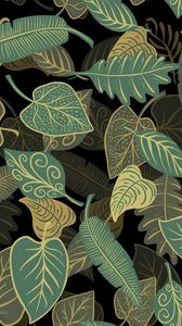 Preview wallpaper leaves, patterns, texture, illustration