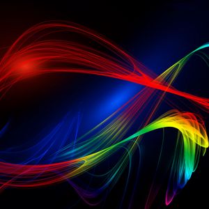 Preview wallpaper lines, wavy, multicolored, abstraction, plexus