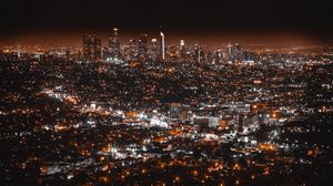 Preview wallpaper los angeles, usa, night city, top view