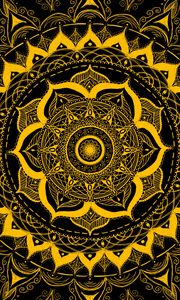 Preview wallpaper mandala, pattern, abstraction, tangled, yellow