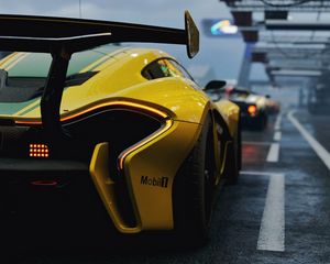 Preview wallpaper mclaren p1 gtr, mclaren p1, mclaren, sports car, rear view