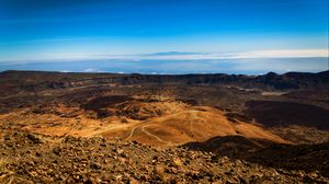 Preview wallpaper mountains, crater, volcanic, stones, landscape