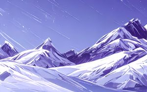 Preview wallpaper mountains, snow, trees, winter, art