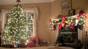 Preview wallpaper new year, christmas tree, decorations